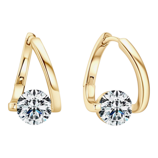 2 Carat Moissanite 18K Gold or Platinum Heart Earrings