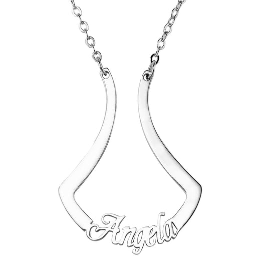 Platinum-plated 925 Sterling Silver or 18K Yellow Gold or 18K Rose Gold, Personalized Ring Holder Necklace, Ring Keeper Necklace with Name, Wedding Ring Holder, Ring Holder Jewelry, Gift for Woman/Mother/Grandma