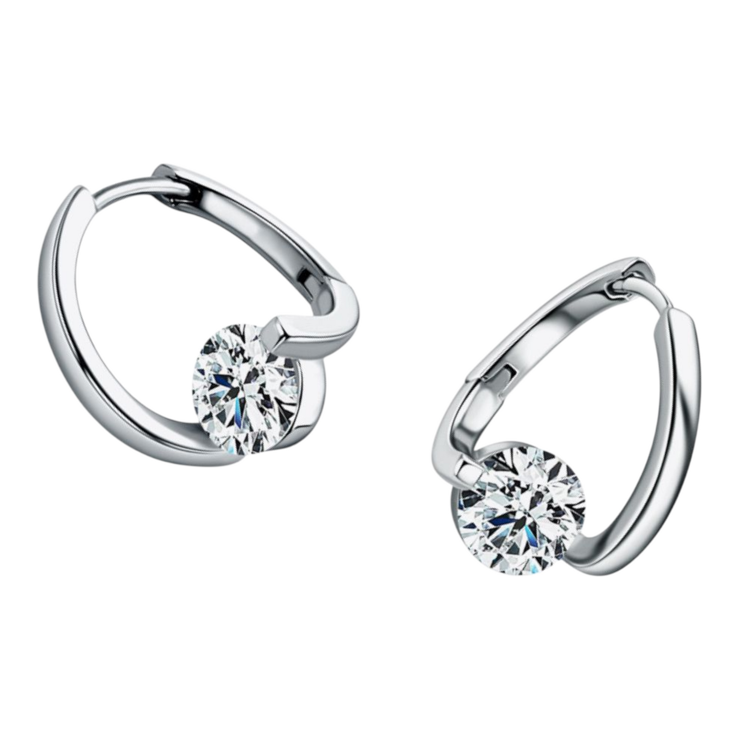 2 Carat Moissanite 18K Gold or Platinum Heart Earrings