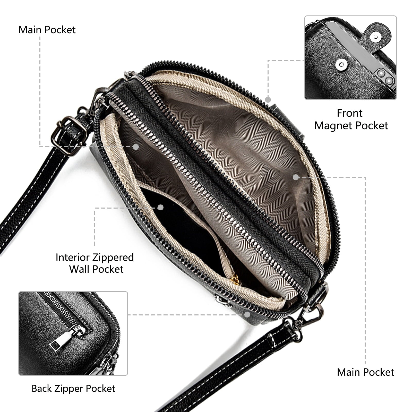 Womens Small Crossbody Bag Shoulder Hand Bags Leather Crossbody Purse for Women Lightweight Adjustable Strap Blue