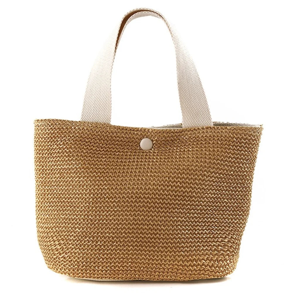 Women Straw Beach Tote Bags Handmade Woven Bag with Handle Boho Summer Handwoven Handbag Purse
