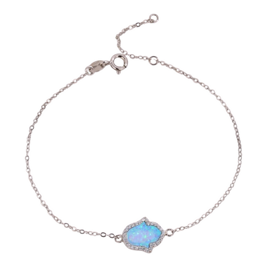Opal 925 Sterling Silver Platinum Bracelet