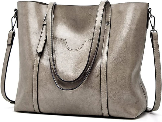 Faux Leather Tote Bag for Women Large Capacity Handbag Top Handle Satchel Fashion Shoulder Bag Crossbody Bag Purse