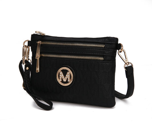 Roonie Signature Women'S Crossbody Bag, Vegan Leather Wristlet Purses and Handbag by Mia K - Black