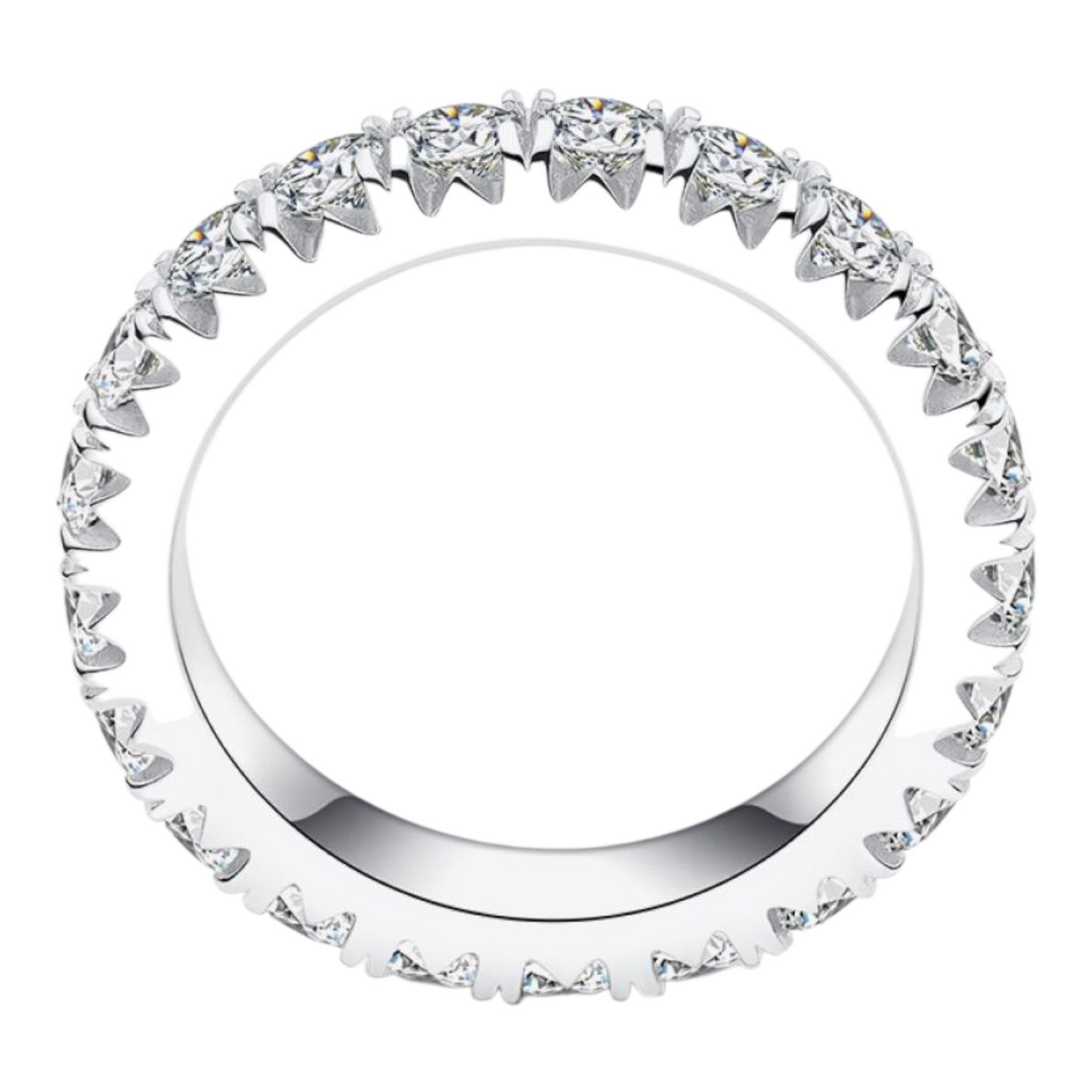 2.3 Carat Moissanite 925 Sterling Silver Platinum-Platinum-Plated Eternity Ring