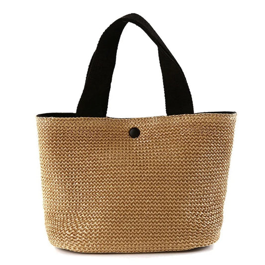 Women Straw Beach Tote Bags Handmade Woven Bag with Handle Boho Summer Handwoven Handbag Purse