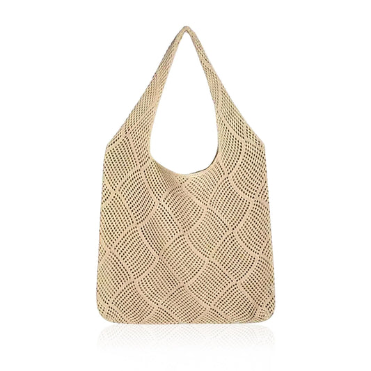 Crochet Mesh Beach Tote Bag Knit Boho Tote for Women Stylish Summer Vacation Accessory