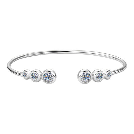 1.8 Carat Moissanite 18K Gold or Platinum Cuff Bracelet