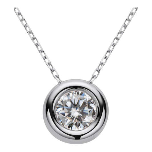 1 Carat Moissanite Pendant 925 Sterling Silver or 18K Gold or 18K Rose Gold Halo Necklace