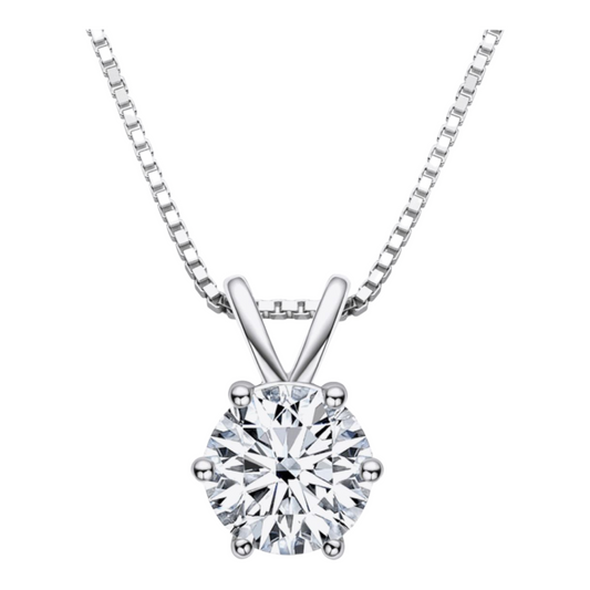925 Sterling Silver 18K Gold-plated 1 Carat Moissanite Pendant Necklace